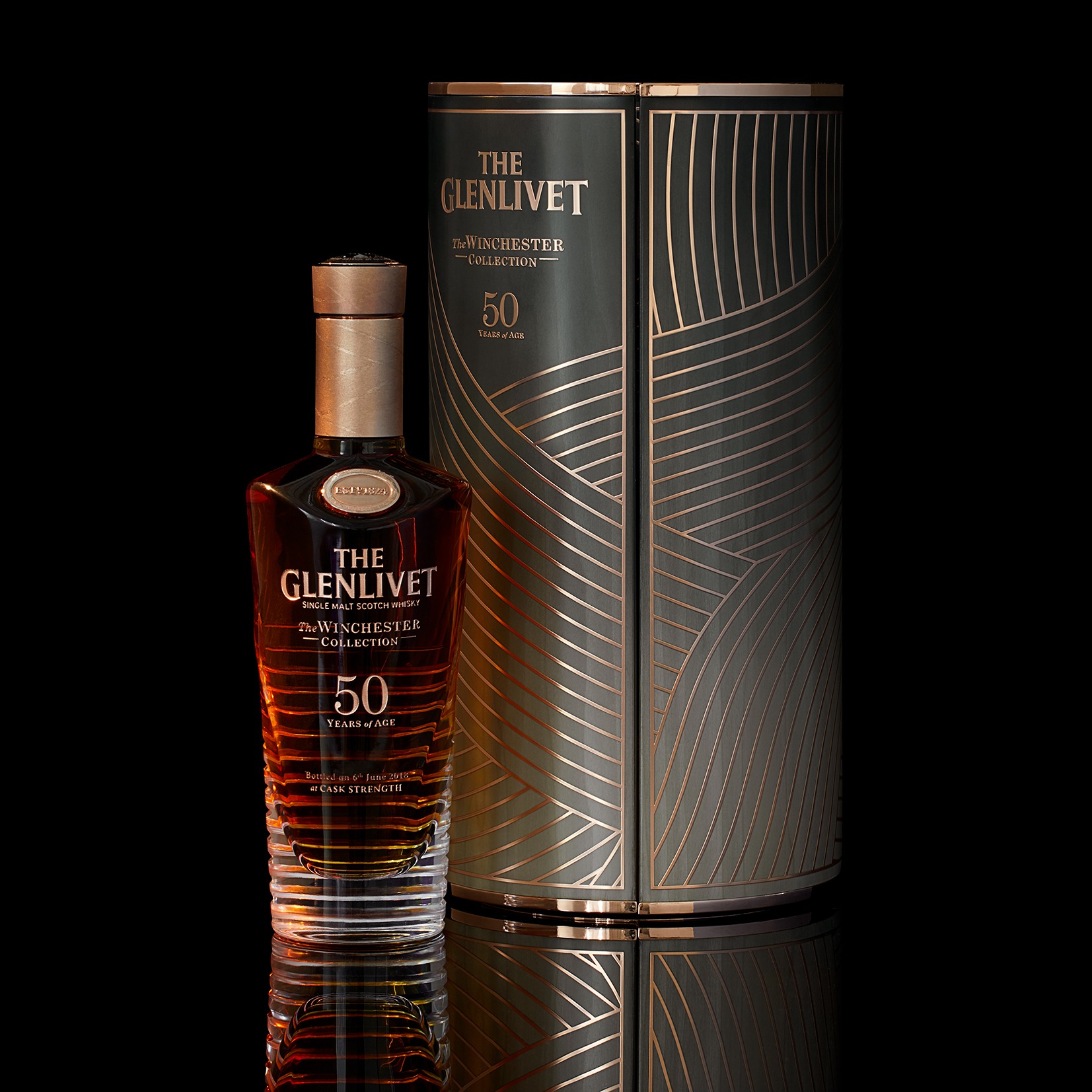 the glenlivet winchester collection 1967 50 years next to box