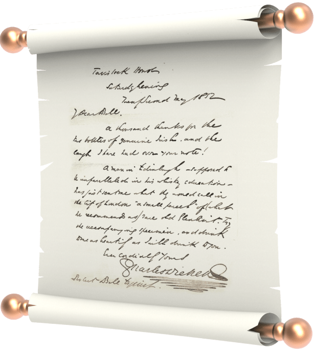 rare old glenlivet charles dickens writing